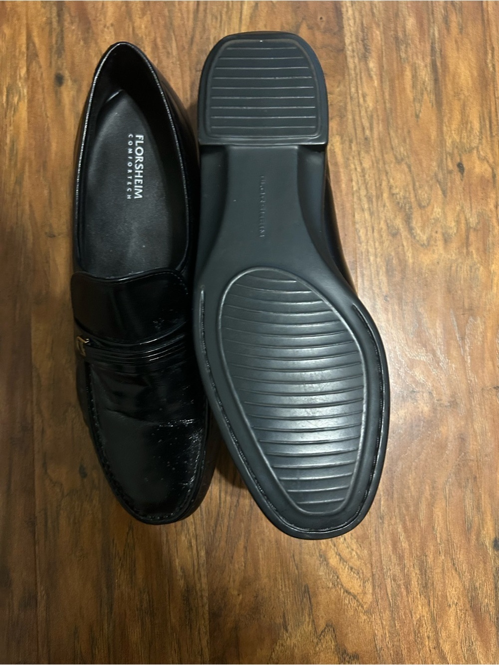 Florsheim Men’s Black Leather Slip-On Loafers - Picture 3 of 5